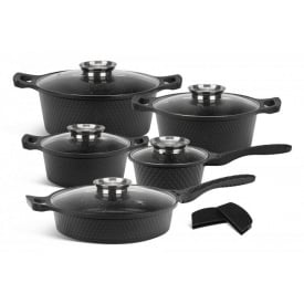 Набор казанов и сковородок Edenberg с мраморным покрытием 10 шт Черный EB-12913