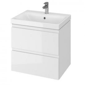 Тумба в ванную Cersanit Moduo B12 59,5х44,7 с умывальником Moduo 60, белая (000020316)