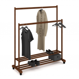 Вішалка пересувна подвійна дерев'яна ГРІНВІЧ 2 коричневий