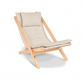 Шезлонг Аллегро з м'яким сидінням та підголівником, олія, бук, Кремовий