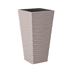 Горшок для цветов Sahara slim kwadro-35 бежевый Form-Plastic Славута
