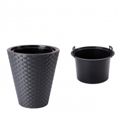 Горшок для цветов Rattana 40 антрацит Form-Plastic Киев