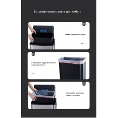 Ведро для мусора с педалью JAH 40 л Soft Close Серебряный металлик Цумань