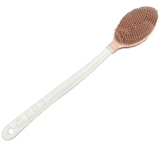 Щетка массажная силиконовая с длинной ручкой для душа и ванны Titiz Plastik GP-152 розовая с белым Мукачево