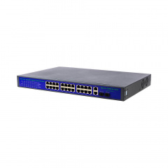 PoE комутатор PowerPlant 24ch 100Mbps+2+2G uplink Королево