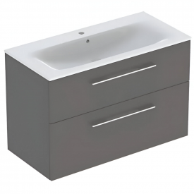 Тумба в ванную Geberit Selnova Square 78,8х50,2 настенная, с умывальником, серая (501.209.00.1_500.995.00.1)