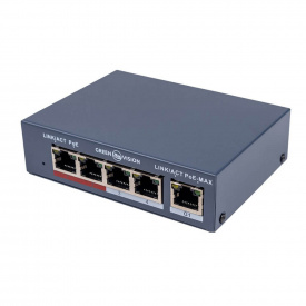 Комутатор мережевий POE GreenVision GV-017-AI-4+1P