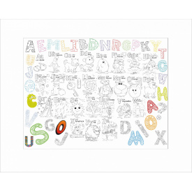 Раскраска детская и тубус No Brand Английский алфавит 100х130 см
