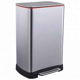 Ведро для мусора с педалью JAH 30 л Серебряный металлик