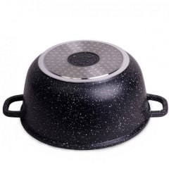 Кастрюля алюминиевая литая с антипригарным покрытием с крышкой Kamille 4,5л 24х11,5см Черный 4405 Изюм