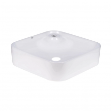 Раковина накладная Qtap Stork 430х430 квадратная, белая (QT15116137W)