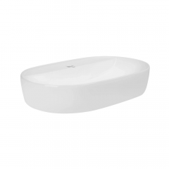 Раковина накладная Qtap Scorpio 600х400 овальная, белая (QT14112203WN47315) Цумань