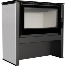 Печь-камин на дровах Kratki JUNO 12 кВт сталь, белая панель, напольный (Ø160)