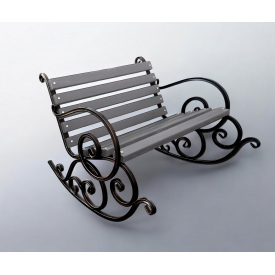 Лавка-гойдалка садова Tobi Sho Амалін кована для дачі, саду, тераси 1,5 м колір Антрацит