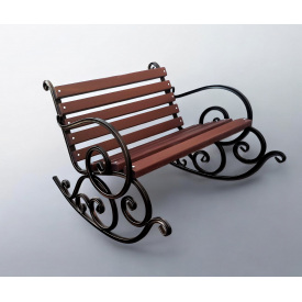 Скамейка-качалка садовая Tobi Sho Амалин кованная для дачи, сада, террасы 1 м цвет Черешня