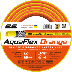 Поливальний шланг для городу 2E AquaFlex 3/4 12 м Orange Ізюм