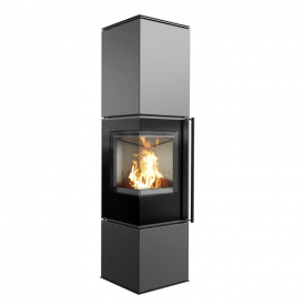 Печь-камин на дровах Kratki PRO REN/L 7 кВт сталь, угловая левая (Ø150)
