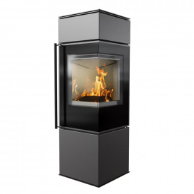 Печь-камин на дровах Kratki PRO REN/S 7 кВт сталь, угловая правая (Ø150)