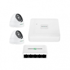 Комплект відеоспостереження на 2 камери GreenVision GV-IP-K-W67/02 4MP (Lite)