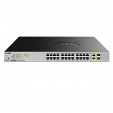 Комутатор D-Link DGS-1026MP 24x1GE c PoE, 2xSFP/GE, 370Вт
