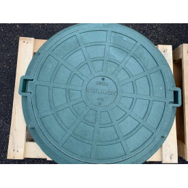 Люк каналізаційний чорний полімерпіщаний легкий А15 чорний VULKAN 1.5
