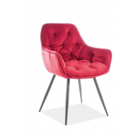 М'який стілець-крісло MAGIC бордовий на чорних ніжках