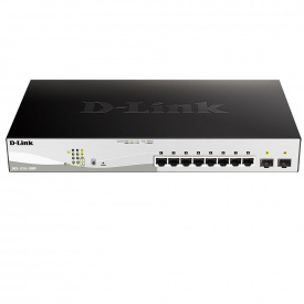 Комутатор D-Link DGS-1210-10MP 8xGE PoE, 2xSFP, 130Вт