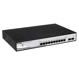 Комутатор D-Link DGS-1210-10P 8xGE PoE, 2xSFP, 78Вт