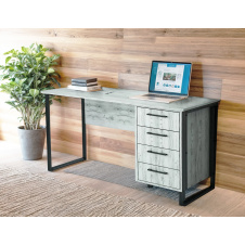 Стол письменный Tobi Sho LOFT Iceberg СПЛА/2 прямой с ящиками, столешница 36 мм, 1200х600х765 Дуб крафт белый