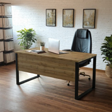 Стол руководителя Tobi Sho LOFT Gold СКГ/1 прямой столешница 36 мм, 1800х800х765 Дуб аппалачи