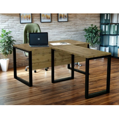 Стіл керівника Tobi Sho LOFT Gold СКГ/3 стільниця 36 мм, 1800х2000х765 Дуб аппалачі Чернігів