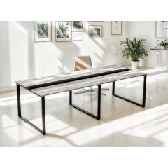 Стіл для переговорів Tobi Sho LOFT Iceberg КСЛА/2/18 стільниця 18 мм, 2700х1100х750 Дуб крафт білий Городок