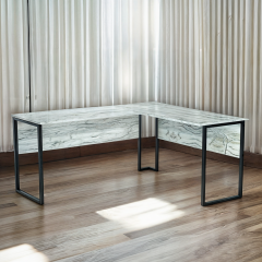 Стіл кутовий офісний Tobi Sho LOFT Iceberg СУЛА/1-1 стільниця 18 мм, 1400х1200х750 Дуб крафт білий Полтава