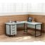Стіл кутовий офісний Tobi Sho LOFT Iceberg СУЛА/2-1 з 4 шухлядами стільниця 18 мм, 1600х1400х750 Дуб крафт білий Петрове