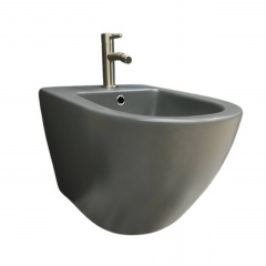 Биде подвесное VBI VULCANO GREY MATT 490x360 полукруглое, графит Хмельницький