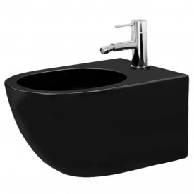 Биде подвесное REA CARLO MINI BLACK MATT 495x370 овальное, черный