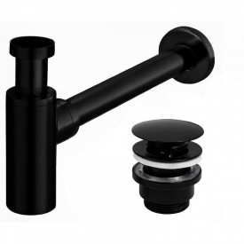 Сифон для умывальника Rea металл, черный (REA-A5215)
