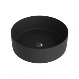 Умывальник накладной Lavita Merida 370х370 круглый, черный глянцевый (5908211406039)