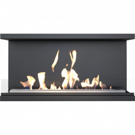 Биокамин Kratki X-RAY стальной, со стеклом, черный (X-RAY/TUV)