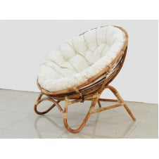 Кругле крісло Cruzo Папасан-Нуова плетене з ротанга з м'якою сидушкою