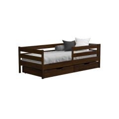 Ліжко дерев'яне Estella Нота 80х190 Темний горіх Щит Л4 Дзензелевка