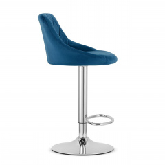 Барный стул LEOBERT KAST Chrom Aksamit 360х340 мм Blue Киев