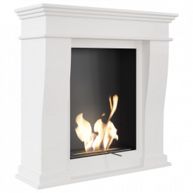 Биокамин Kratki JUPITER стальной, без стекла, белый (JUPITER/TUV)