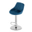 Барный стул LEOBERT KAST Chrom Aksamit 360х340 мм Blue Киев