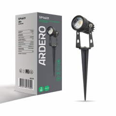Світильник Led садовий світлодіодний Ardero SP4601 3 Вт 230 В Вlack Дніпро