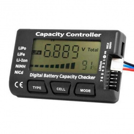 Тестер акумуляторних батарей до 7 комірок Li-pol LiFe Li-ion NiMH Nicd MHZ Black