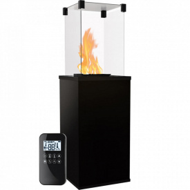 Газовый обогреватель Kratki Patio 8,2 кВт сталь, уличный, черный (керамогранитовая отделка)