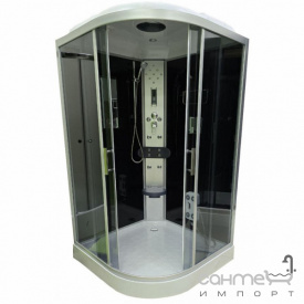 Полукруглый гидромасссажный бокс с низким поддоном Atlantis Artex BLT-120-00 (GR) сатин/стекло графит, стенки черные