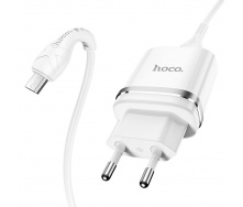 Зарядное устройство Hoco N1 Speedy 220В 2 USB с кабелем 2.4A USB - Micro USB Белый