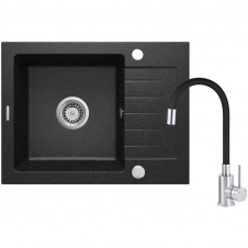 Кухонная мойка Deante Zorba ZQZ_211A 580х440 врезная, графит + смеситель BOC_X72M (ZQZC211A)